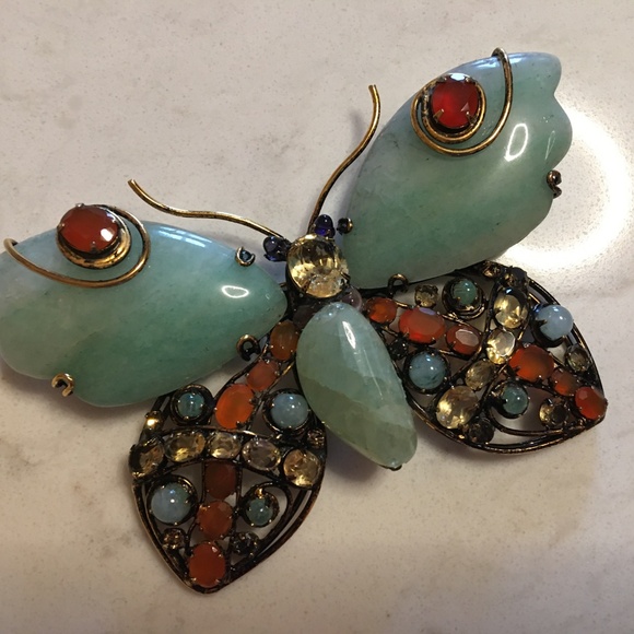 IRADJ MOINI Large Butterfly Insect Bug Brooch Pin Vintage Designer Jewelry - Picture 6 of 9